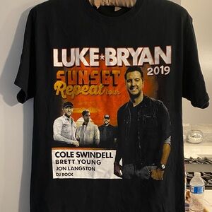 Luke Bryan 2019 Sunset Repeat Tour Black T-Shirt